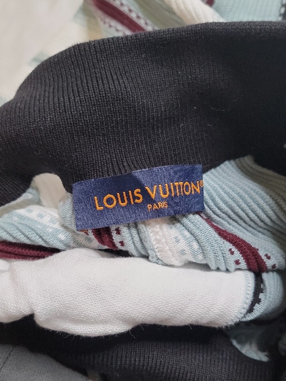 Louis Vuitton Striped Knit Athletic Shorts in Light Blue, White and Black - Picture 4 of 6